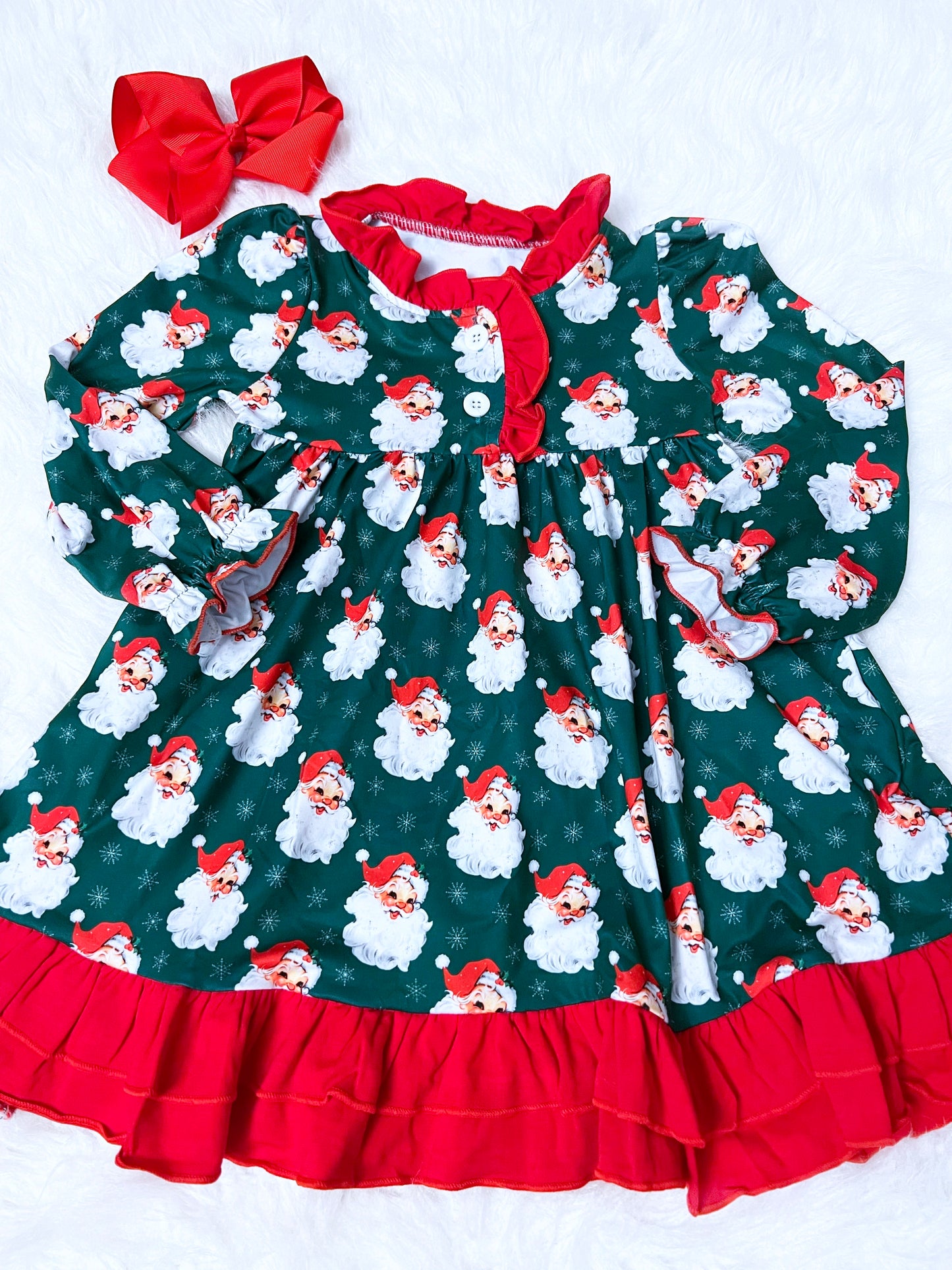 Vintage Santa Ruffle Pajama Dress