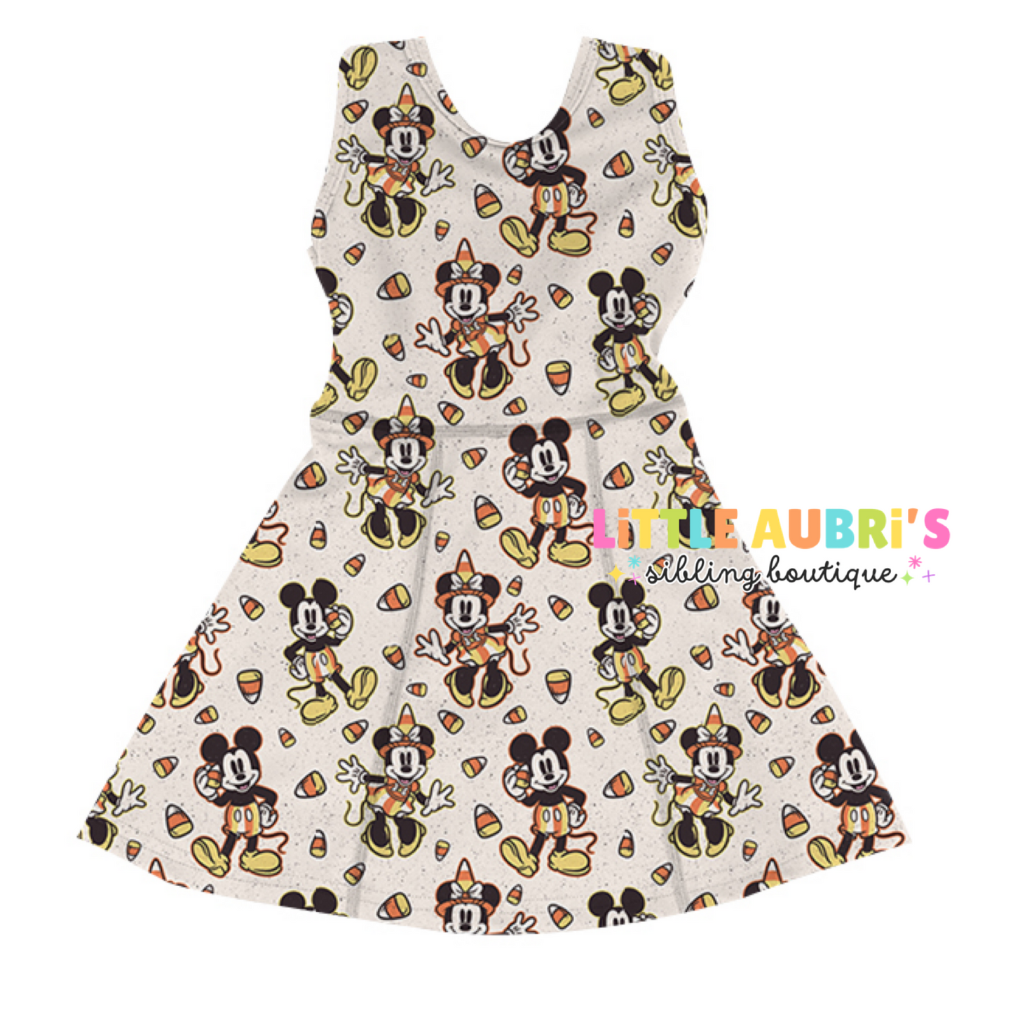 Adult CANDY CORN MOUSE Athletic Dress + Detached Shorts Set (*SHIPS END SEPT)