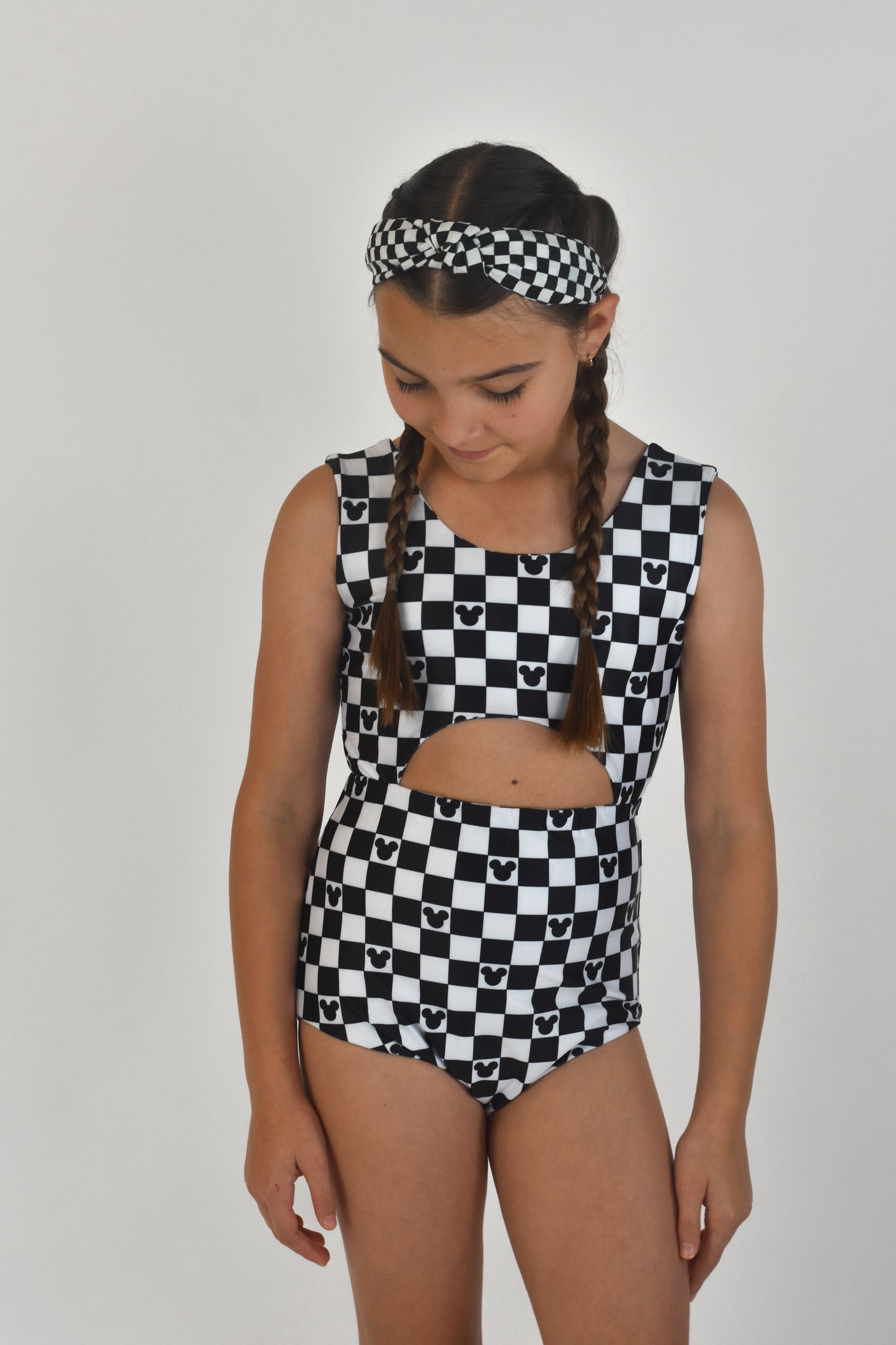 CHECKERED MOUSE 1 Pc Cutout Swimsuit