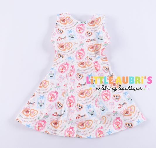 Adult TOY COQUETTE BOWS Athletic Dress + Detached Shorts Set (*SHIPS MID NOV)