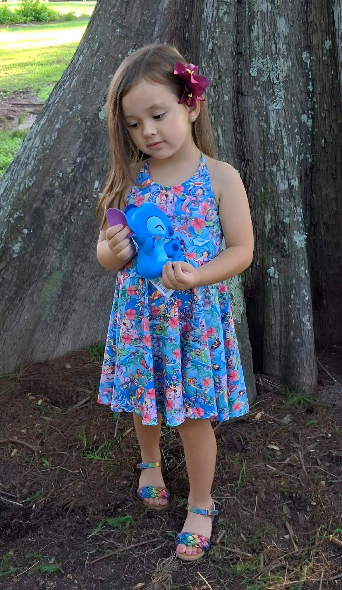 HAWAIIAN ALIEN Cross Back Twirl Dress