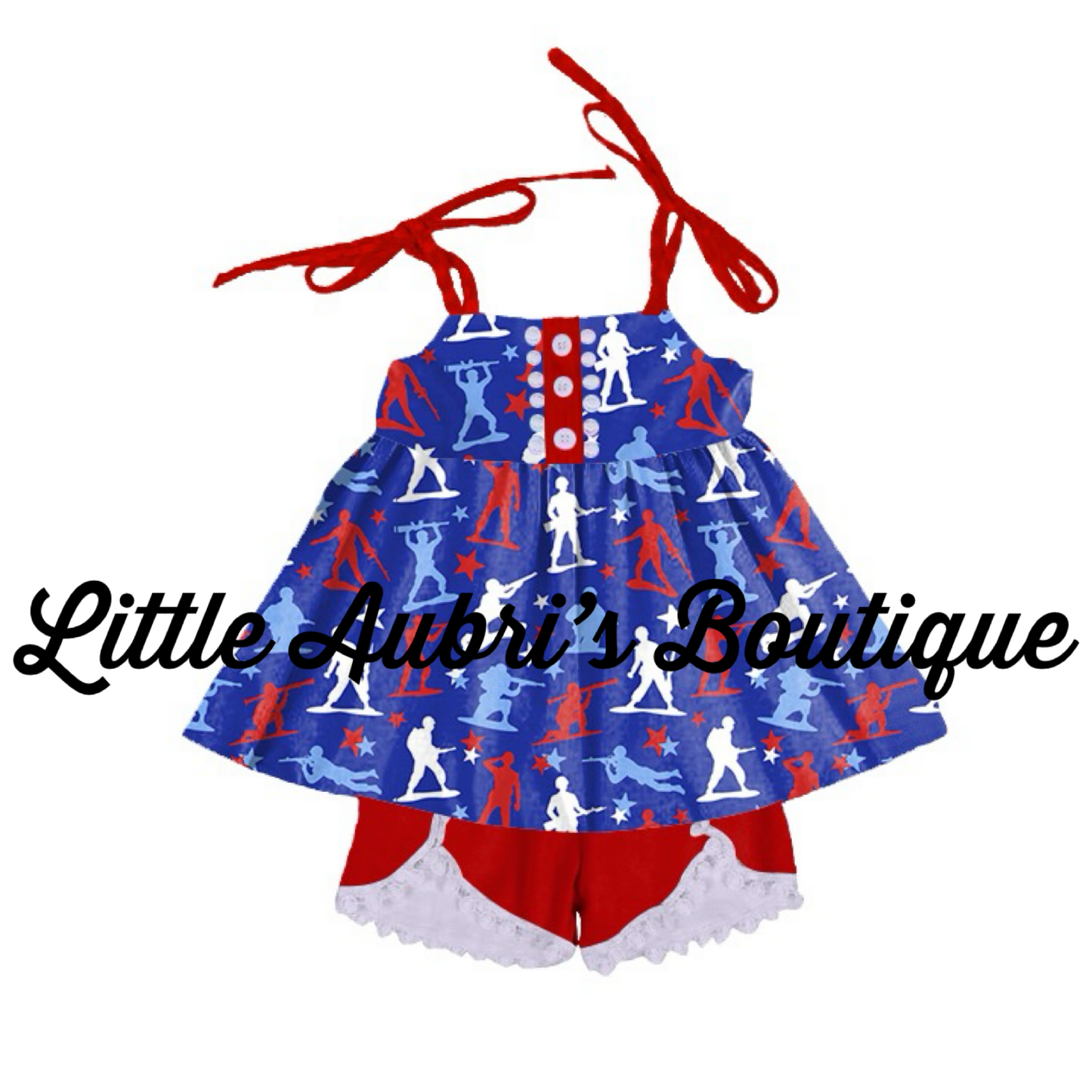 Toy Soldiers Tie Tunic and Short Set