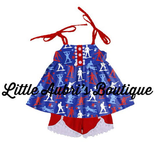 Toy Soldiers Tie Tunic and Short Set