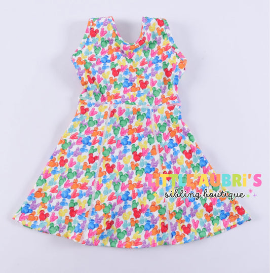 Adult MOUSE BALLOON Athletic Dress + Detached Shorts Set (*SHIPS MID NOV)