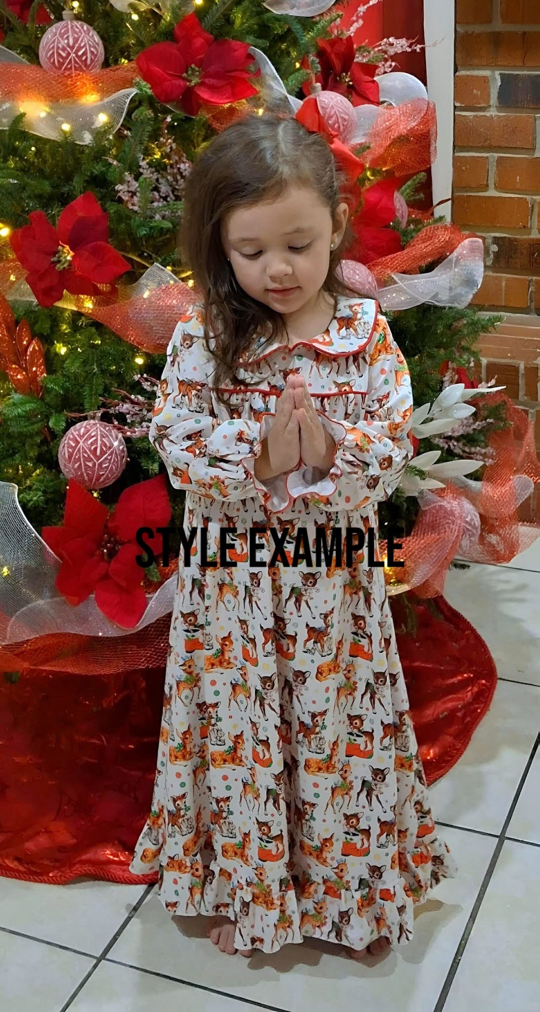 VINTAGE CHRISTMAS Floor Length Pajama Dress (*SHIPS MID OCT)