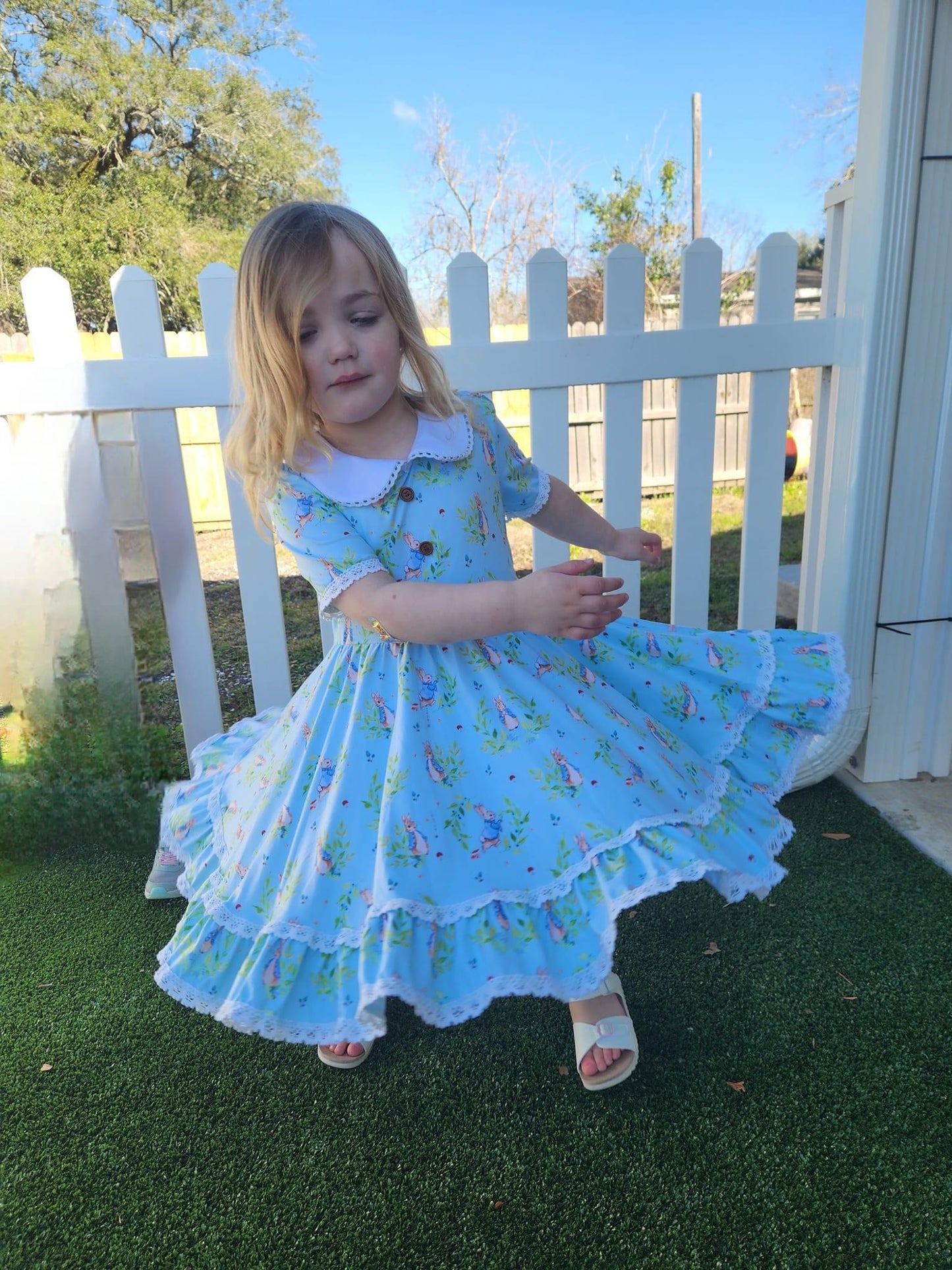 Vintage Bunny Collar Lace Dress