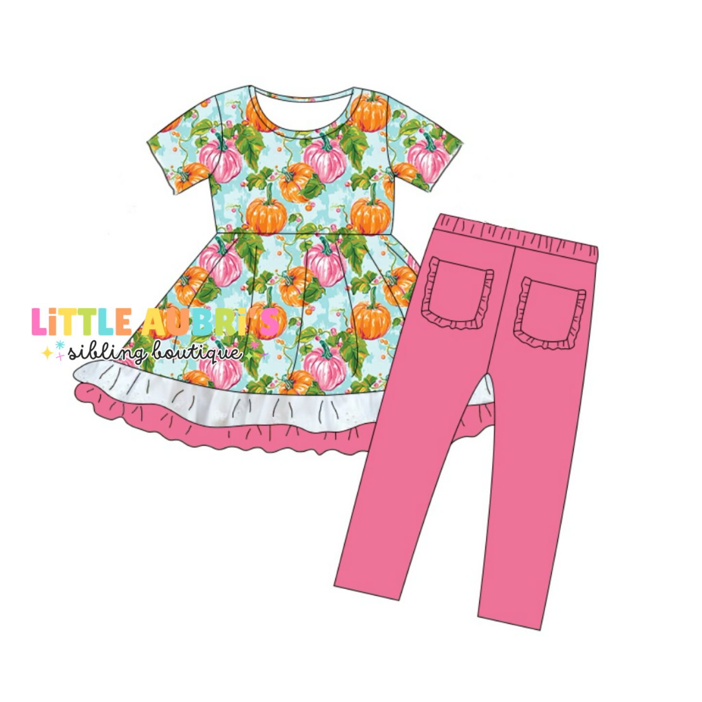 PUMPKIN PATCH Lace Tunic + Leggings Set (*SHIPS EARLY SEPT)