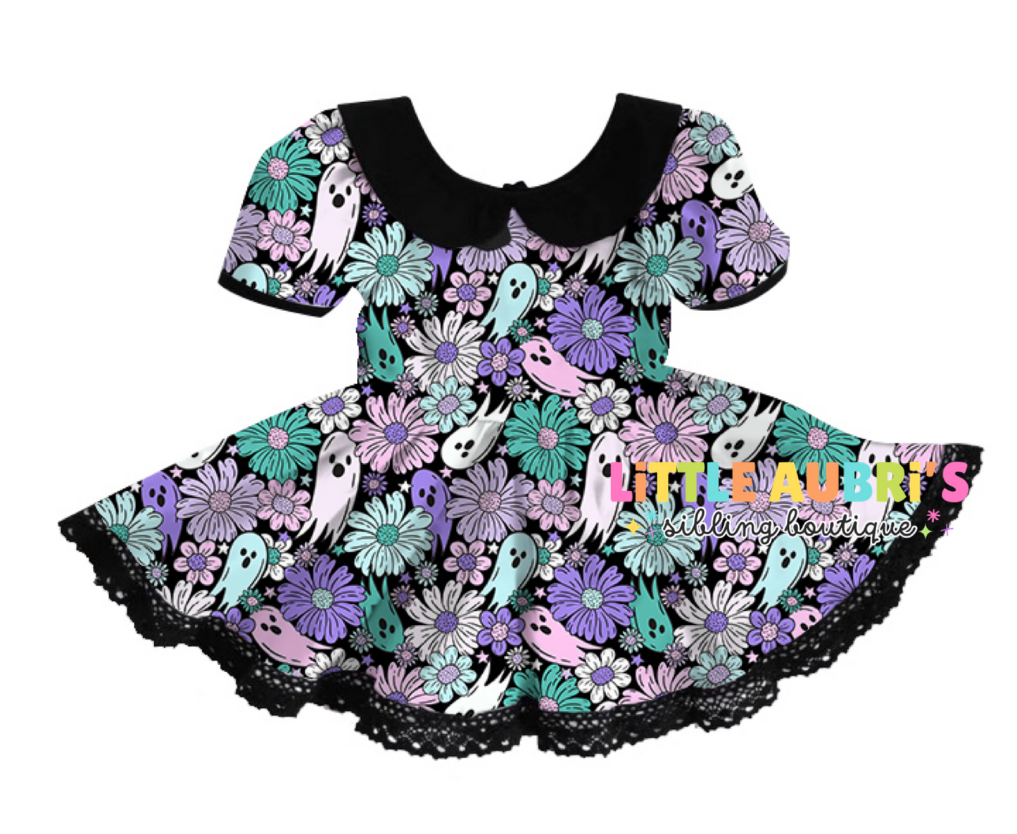 SPOOKY FLORAL Lace Collar Dress (*SHIPS END SEPT)