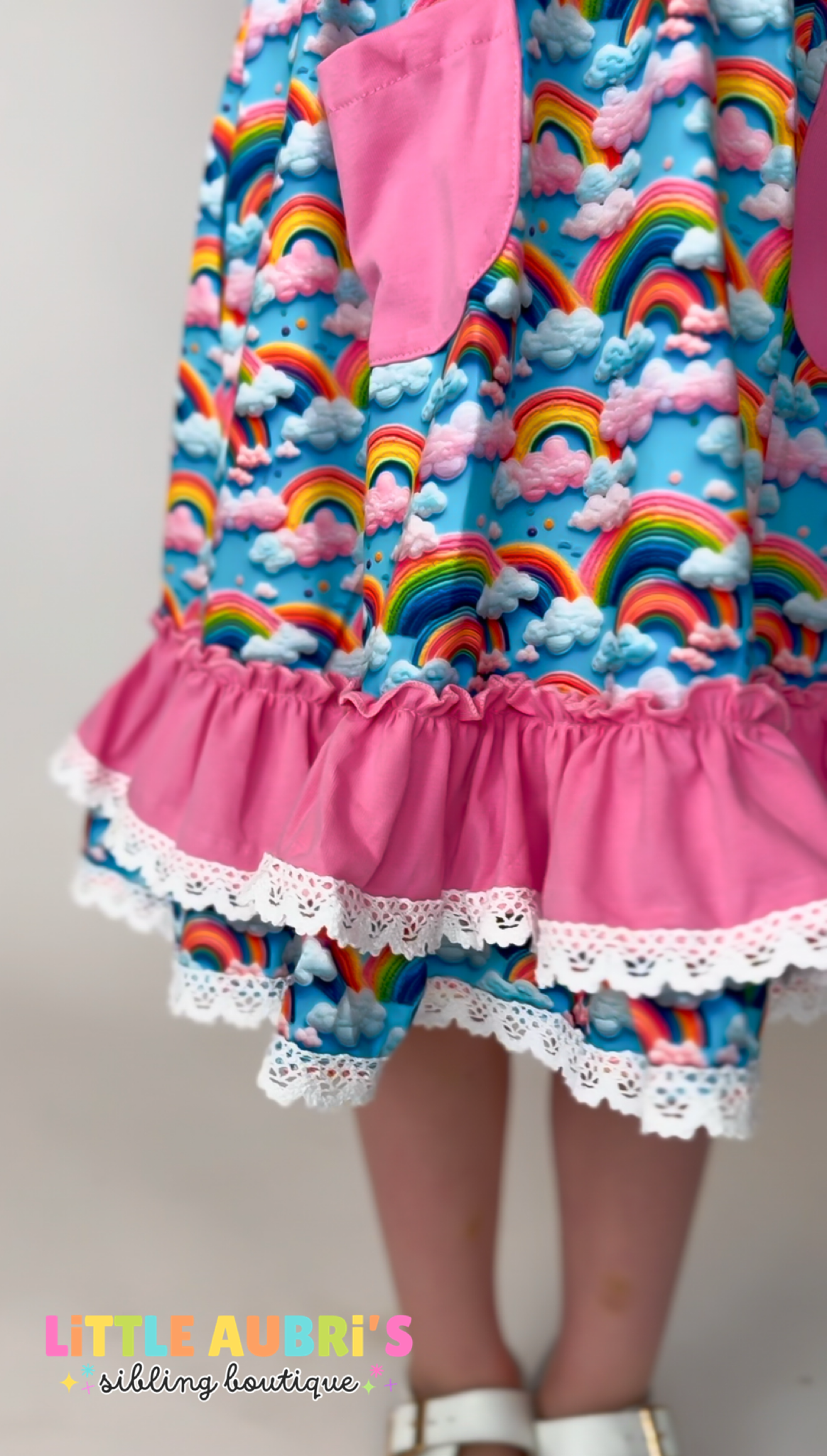 3D Rainbow Lace Pocket Dress