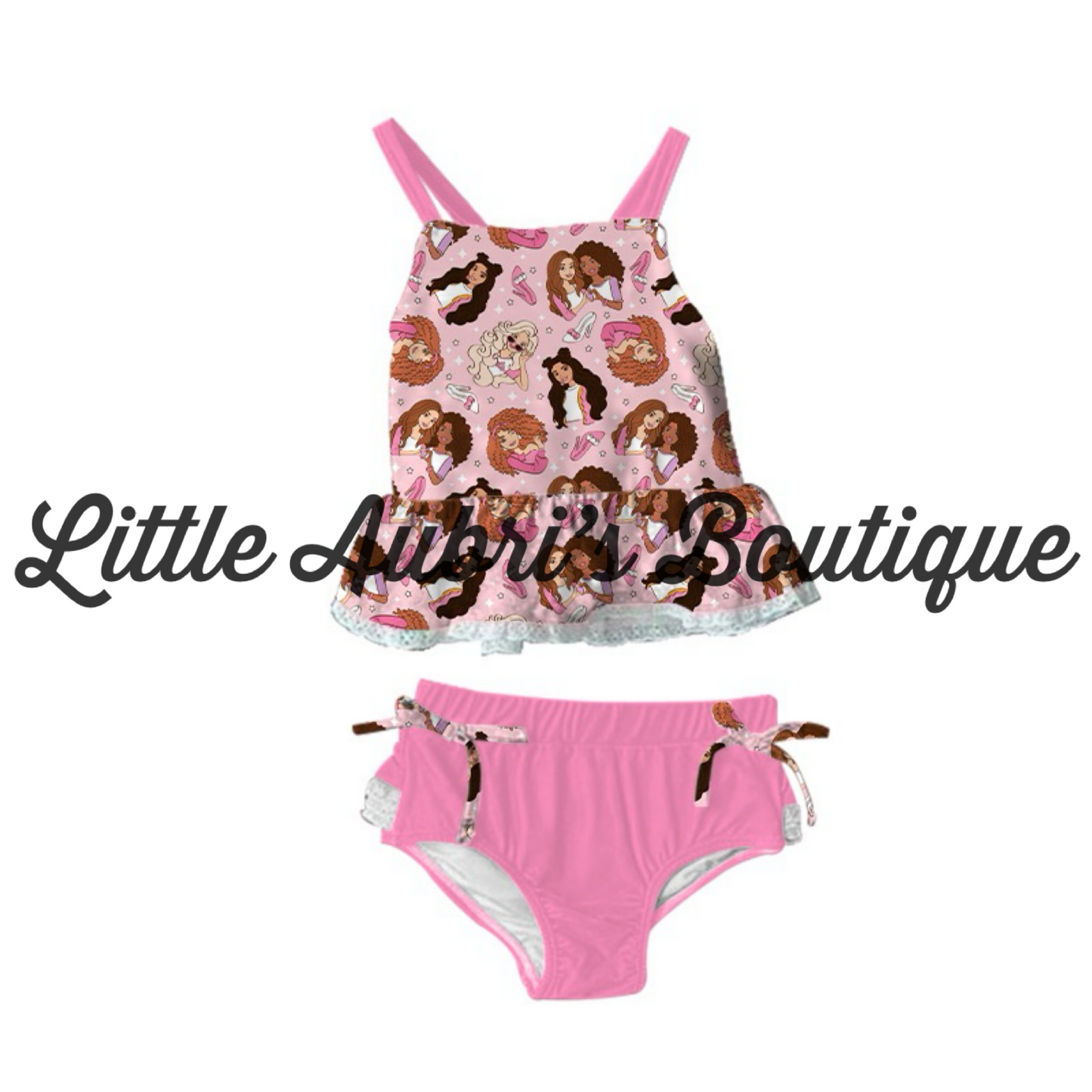 Barbie Girl Lace 2 PC Tankini Swimsuit