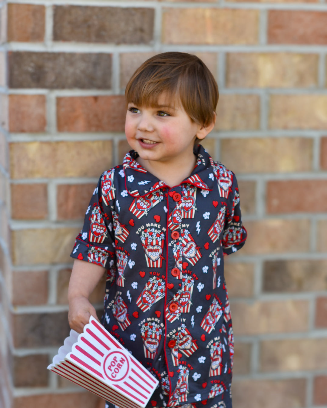 Red You Make My Heart Pop Pajama Short Set