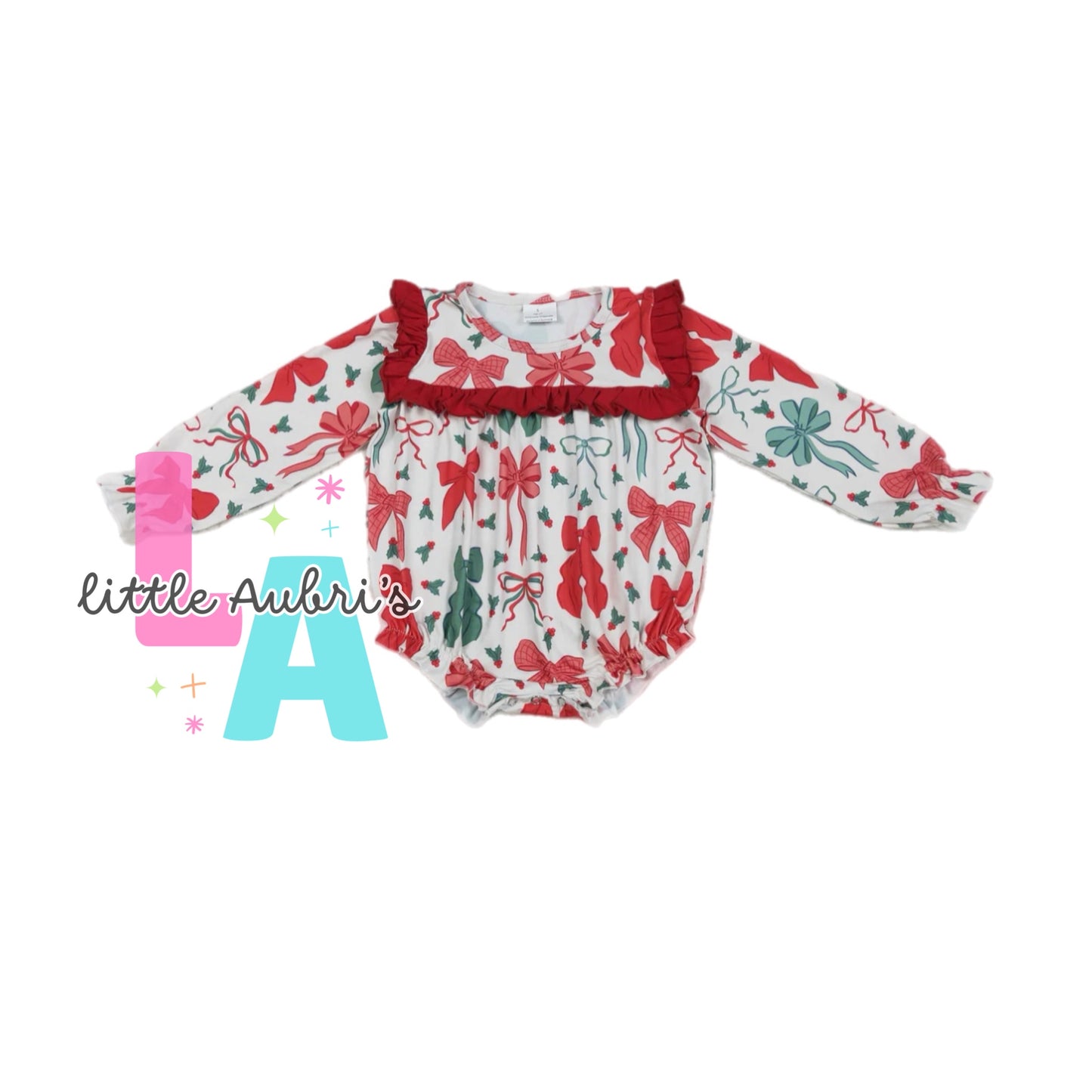 Christmas Bows Romper ETA Late August