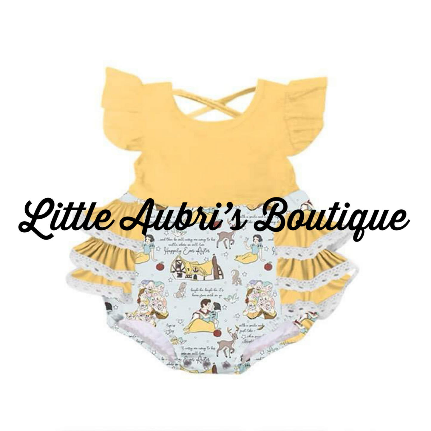 PREORDER Forest Princess Lace Ruffle Bum Romper CLOSES 5/17
