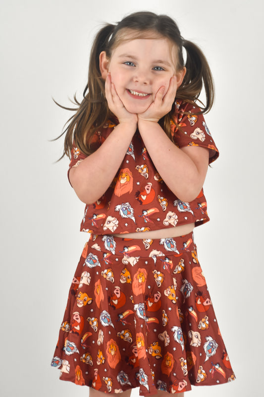 Lion Friends Crop Skort Set