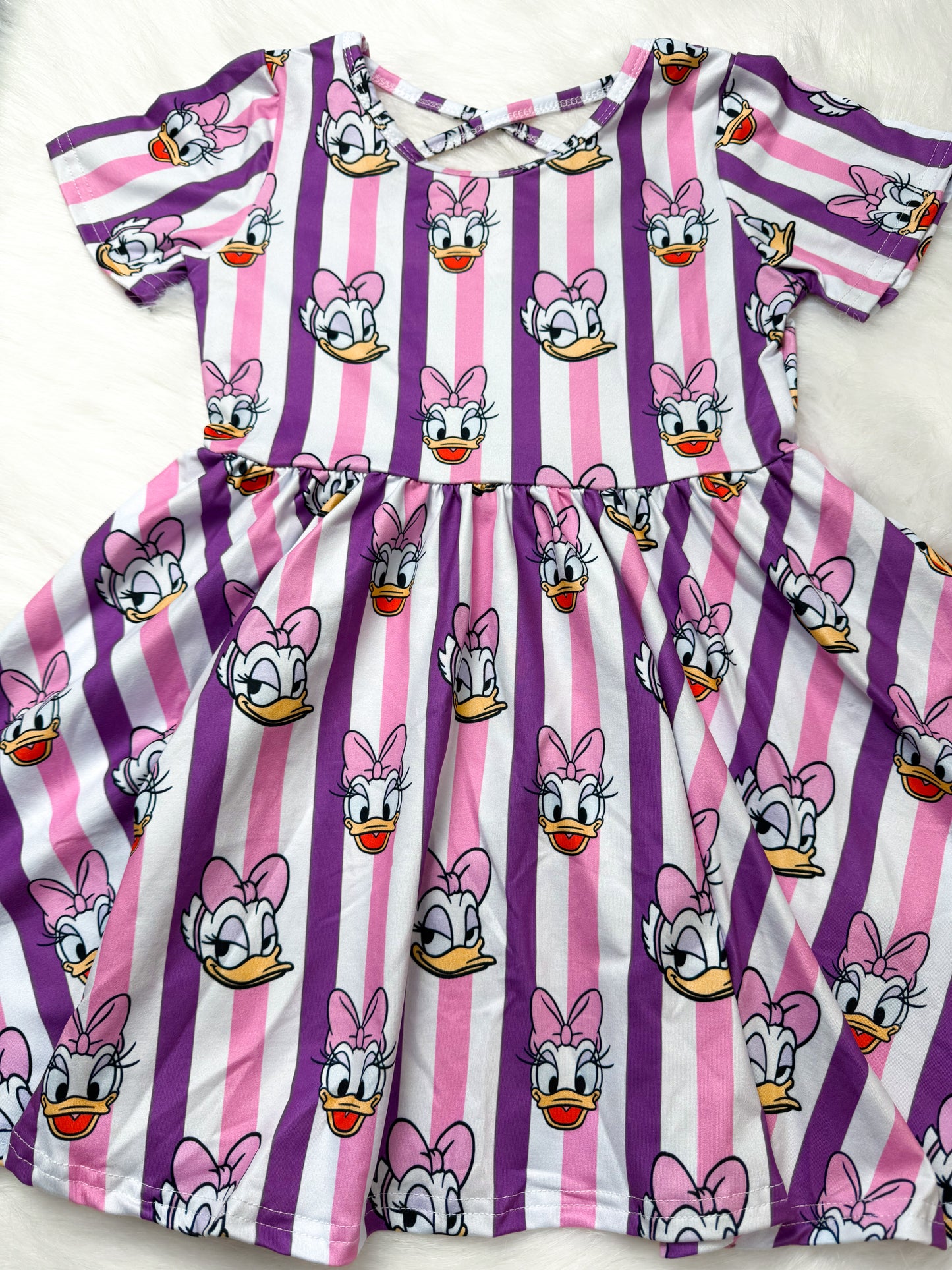 Girl Duck Cross Back Twirl Dress