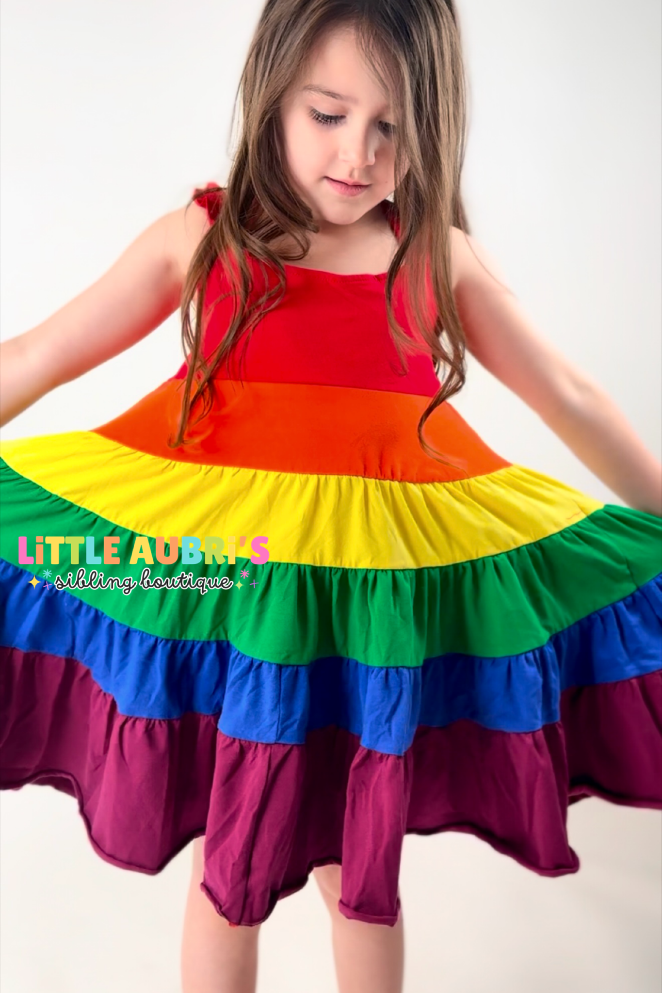 Over the Rainbow Tiered Ruffle Dress