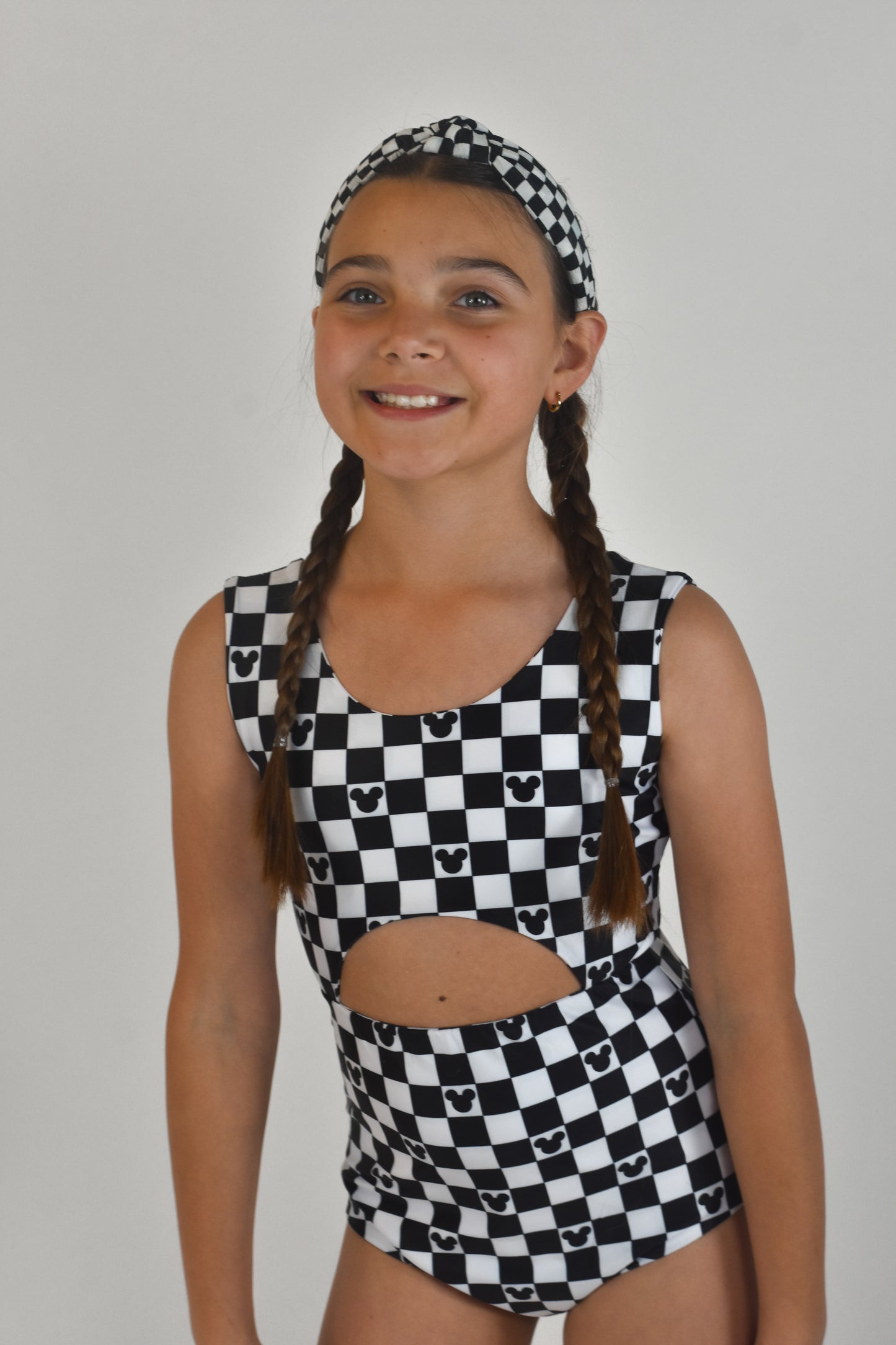 CHECKERED MOUSE 1 Pc Cutout Swimsuit