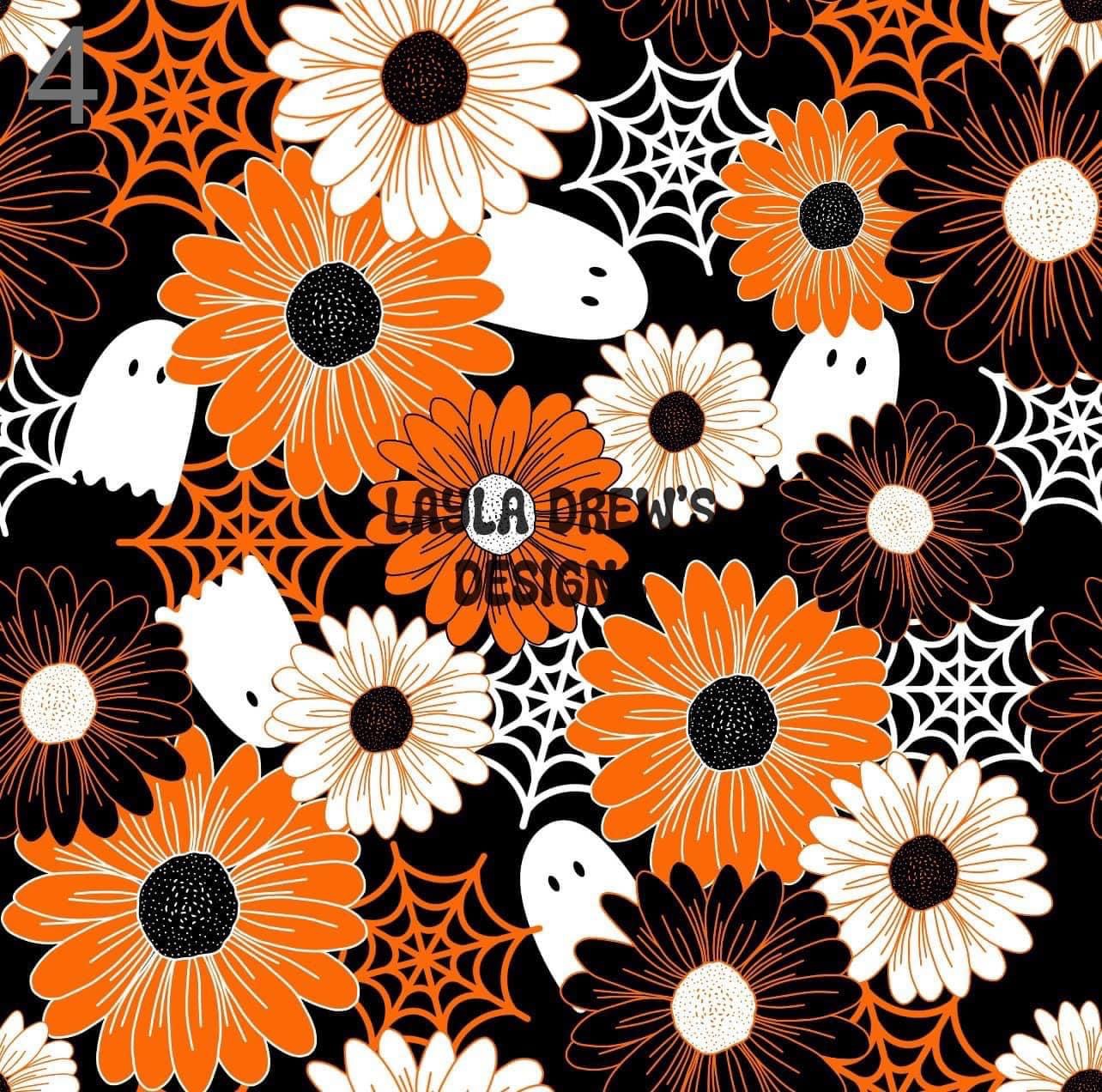 Spooky Floral Peplum and Ruffle Bum Leggings Set