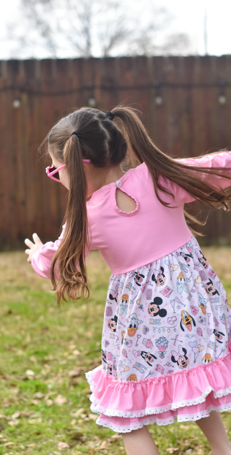 Cupid Mouse and Friends Long Sleeve Lace Dress