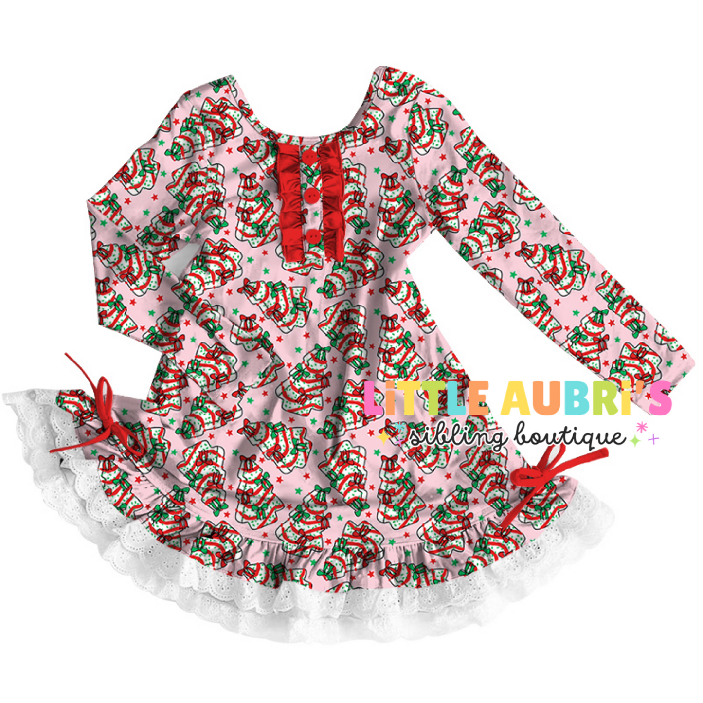 PINK CHRISTMAS CAKES Lace Pajama Dress (*SHIPS MID OCT)