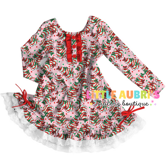 PINK CHRISTMAS CAKES Lace Pajama Dress (*SHIPS LATE NOV)