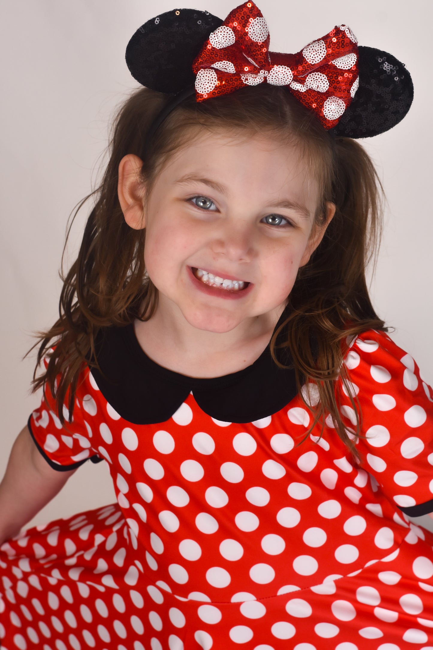 Vintage Red Polka Dot Collar Lace Dress