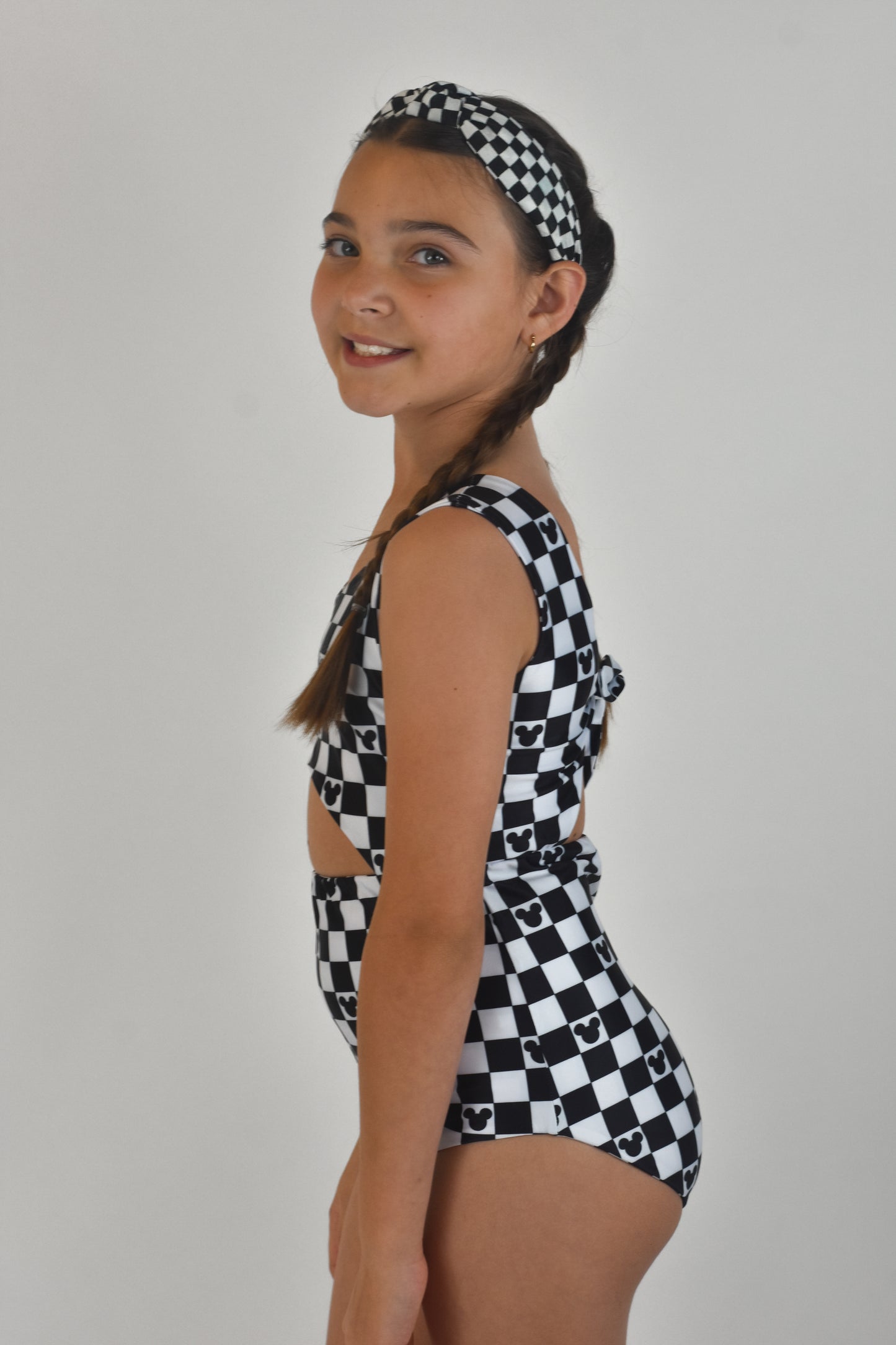 CHECKERED MOUSE 1 Pc Cutout Swimsuit