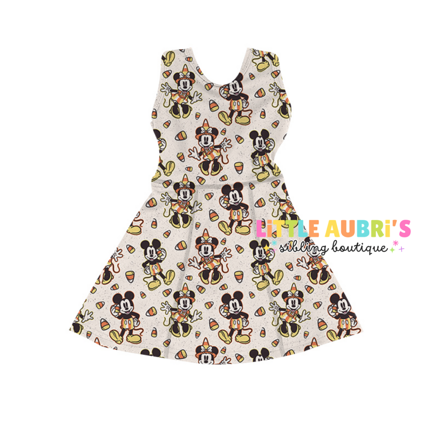 CANDY CORN MOUSE Athletic Dress + Detached Shorts Set (*SHIPS END SEPT)