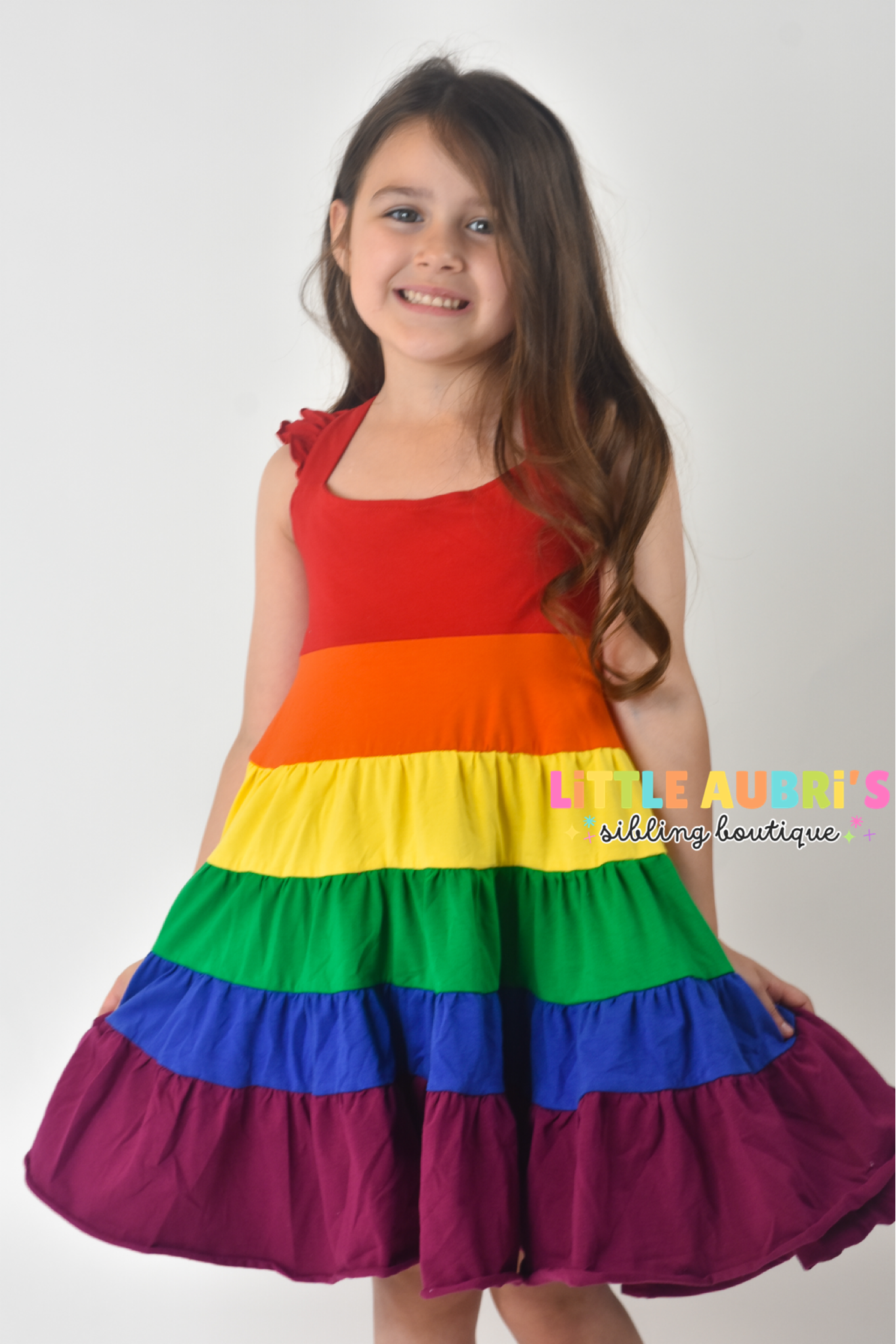 Over the Rainbow Tiered Ruffle Dress