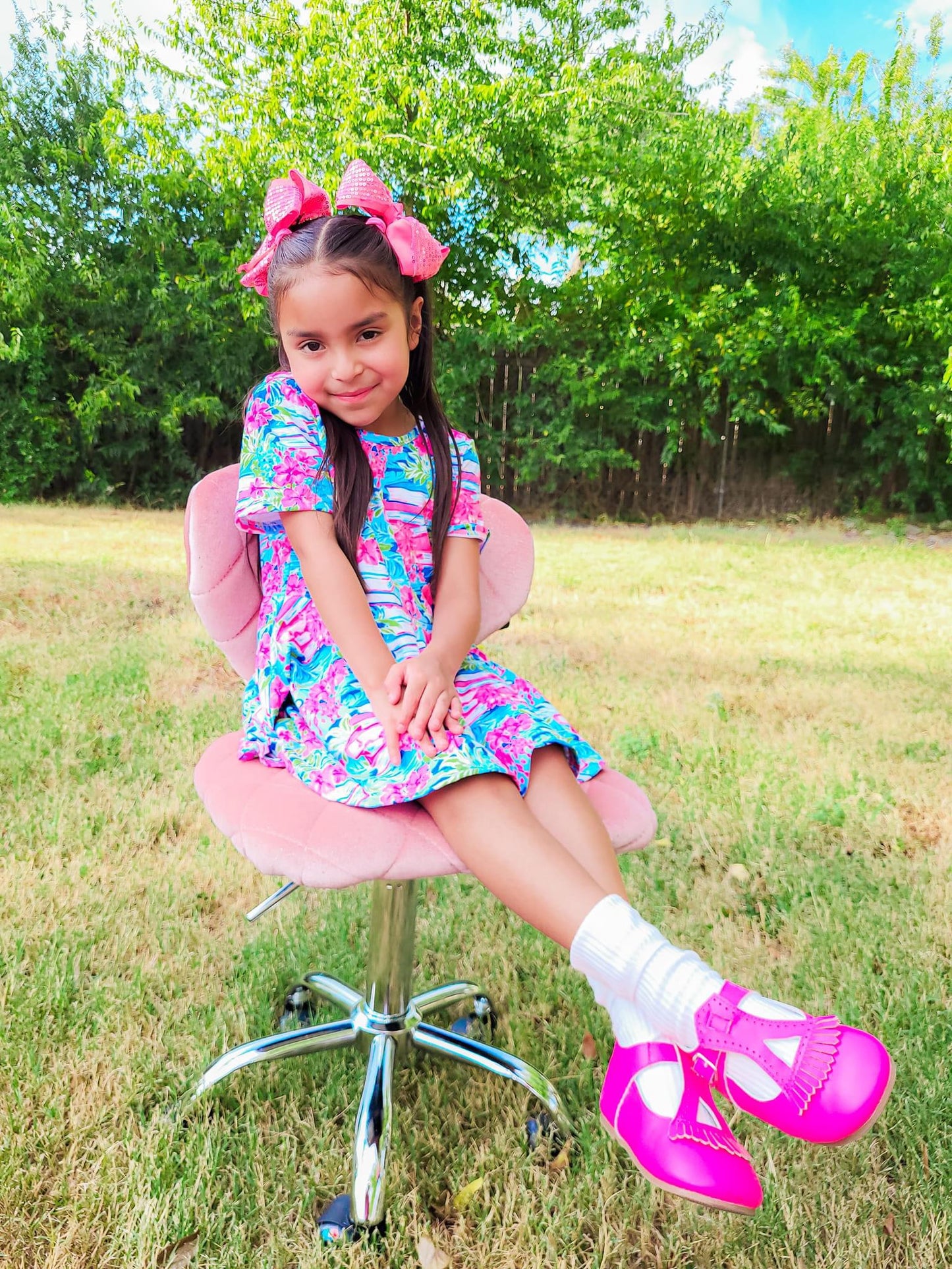 Floral Books Cross Back Peplum