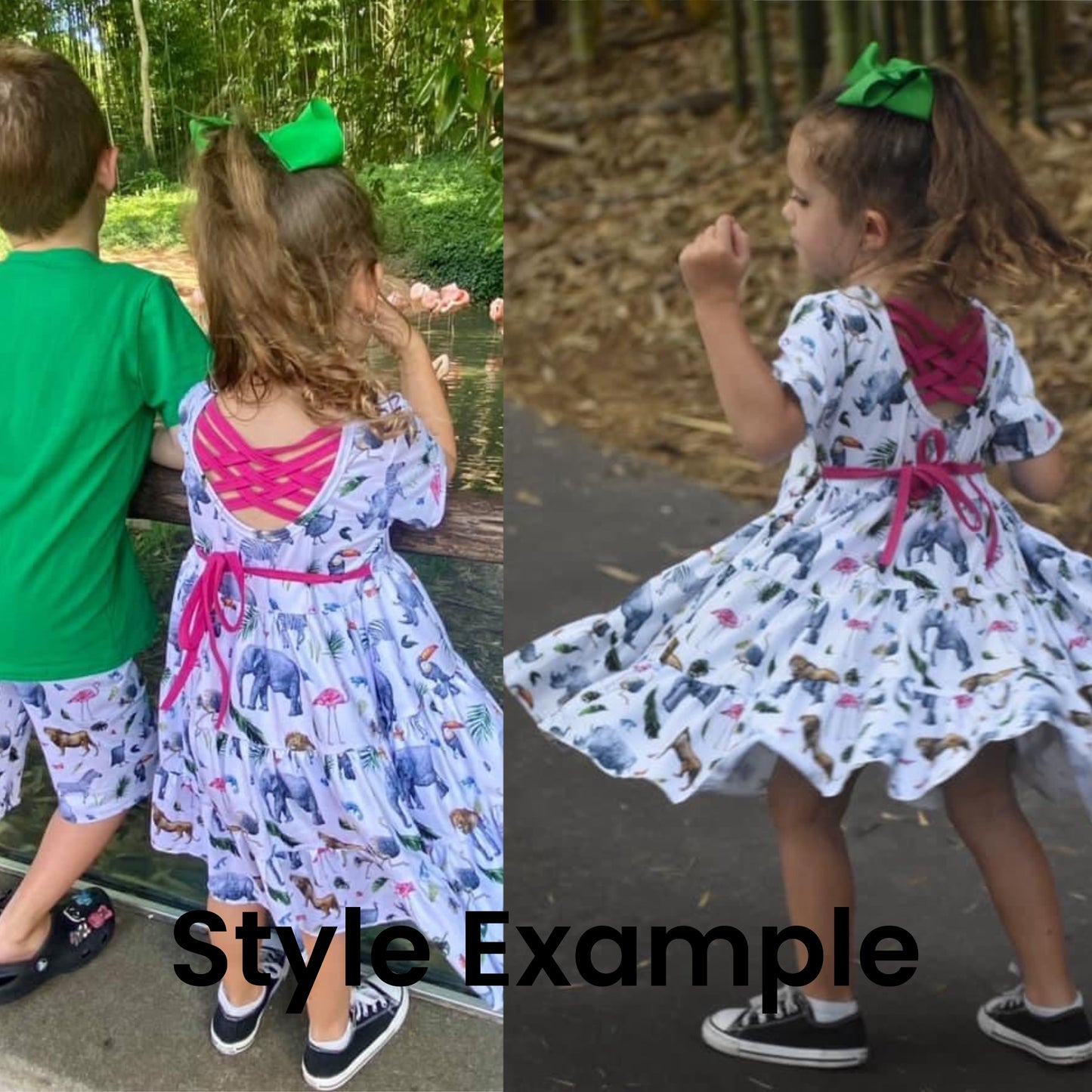 Sea Life Triple Tiered Criss Cross Back Dress