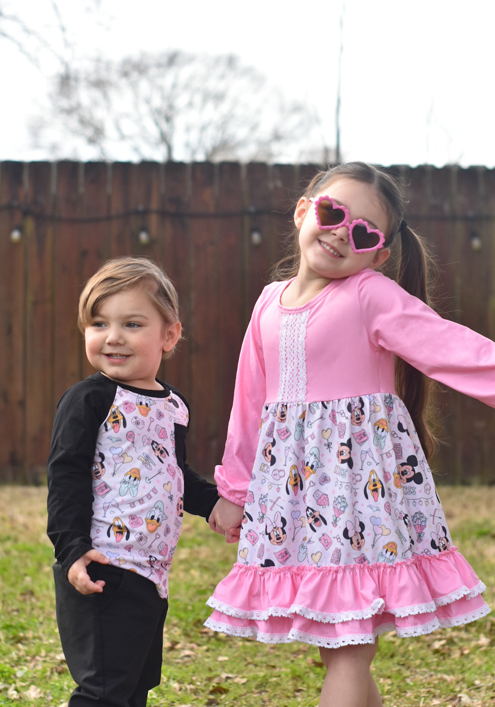 Cupid Mouse and Friends Long Sleeve Lace Dress