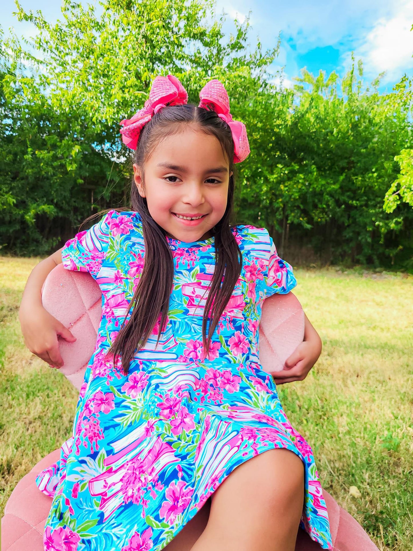 Floral Books Cross Back Peplum