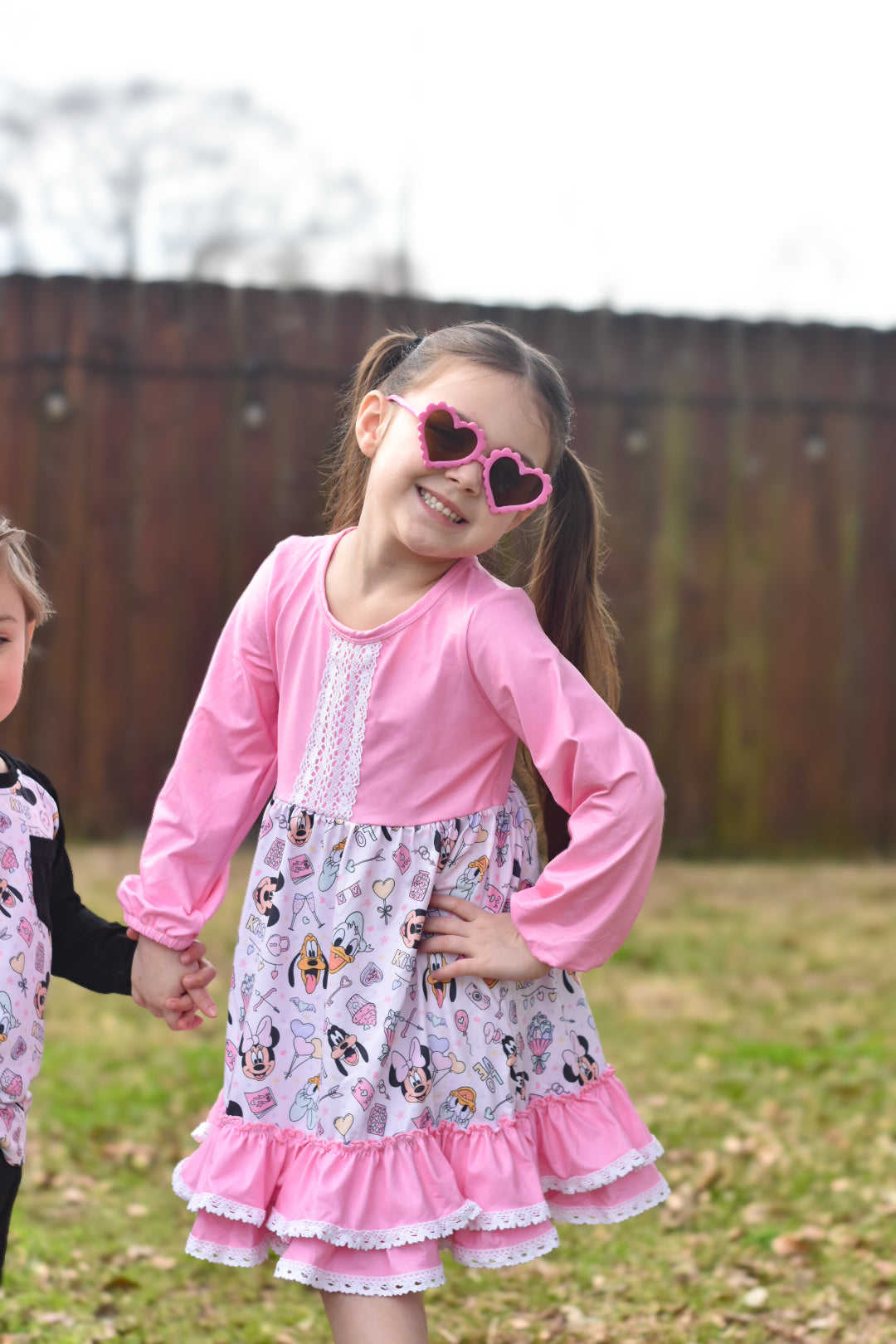 Cupid Mouse and Friends Long Sleeve Lace Dress
