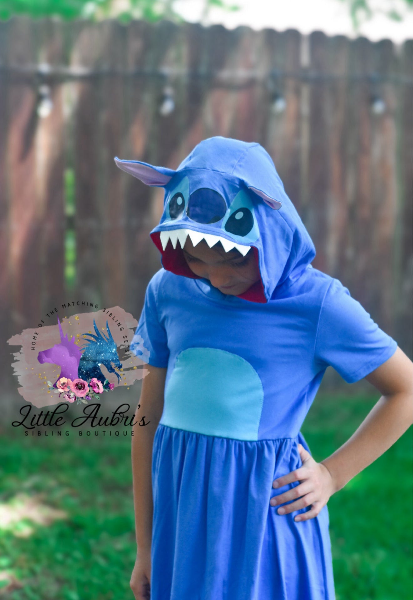 Blue Alien Hooded Dress