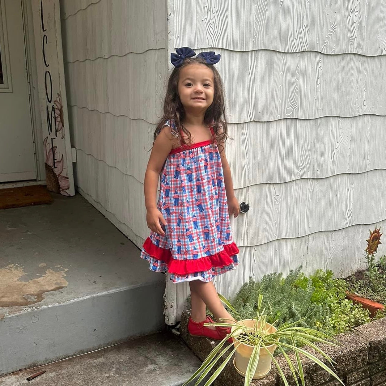 Cherry Cola Ruffle Bow Back Dress