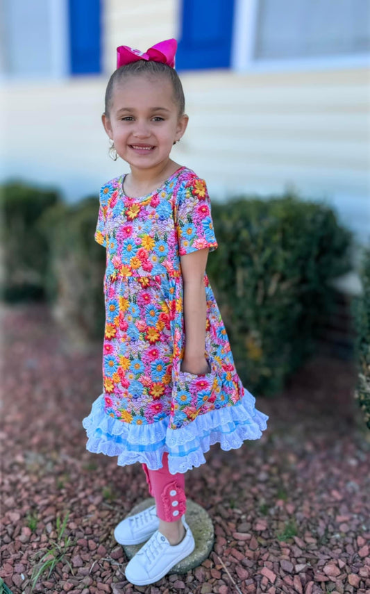 Floral Blooms Lace Dress