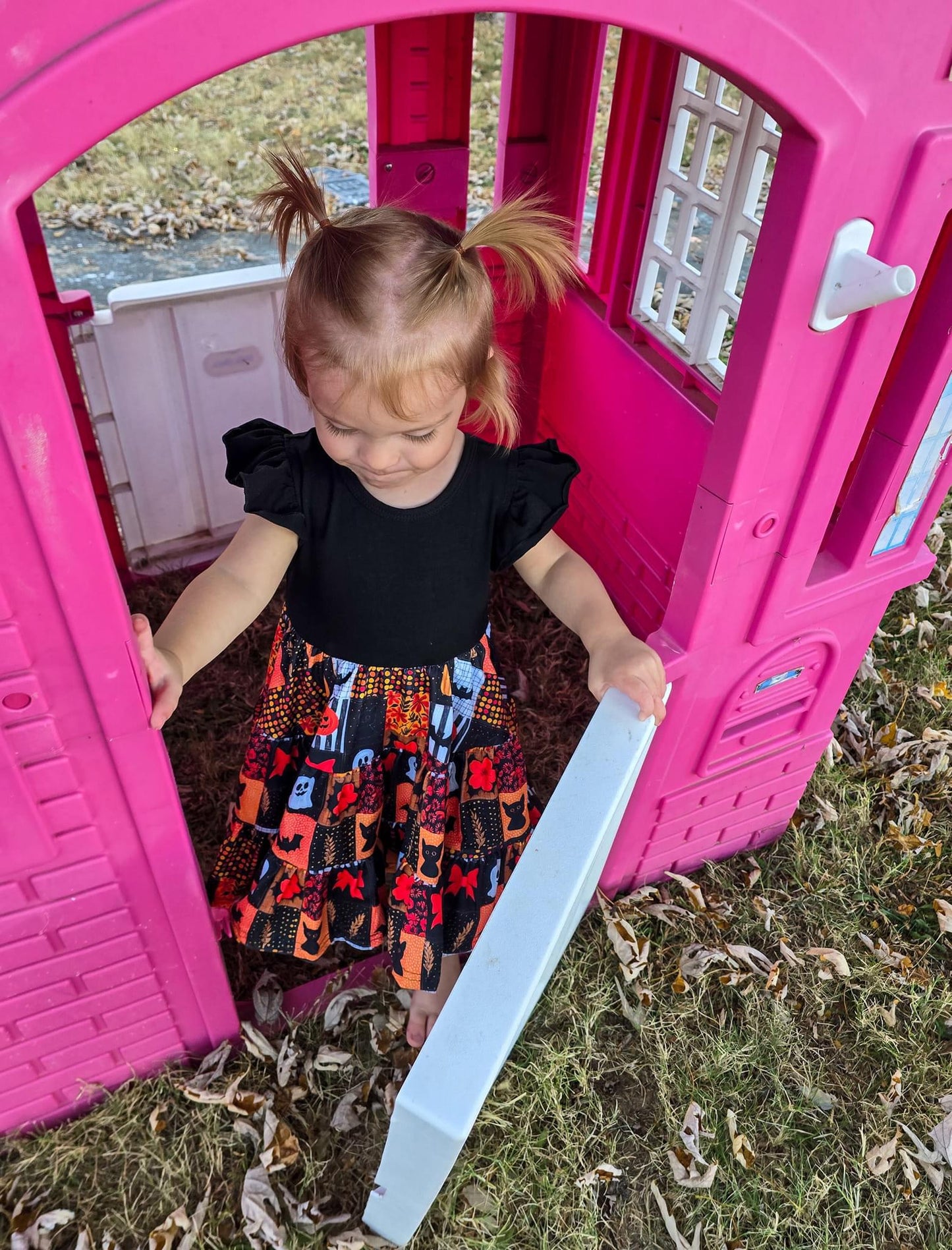 Spooky Patchwork Triple Tiered Dress