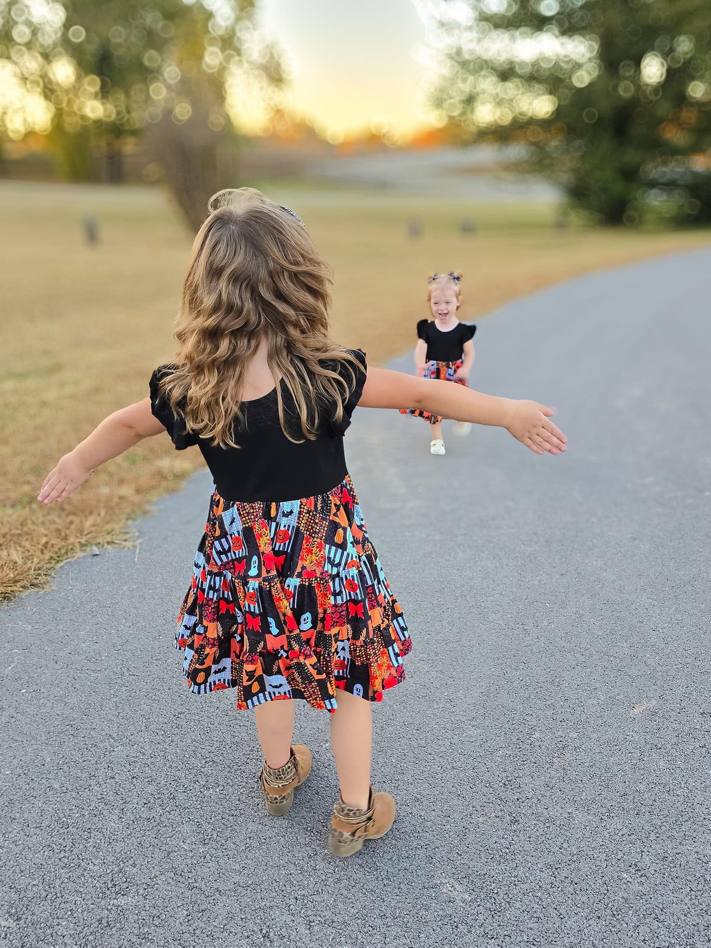 Spooky Patchwork Triple Tiered Dress