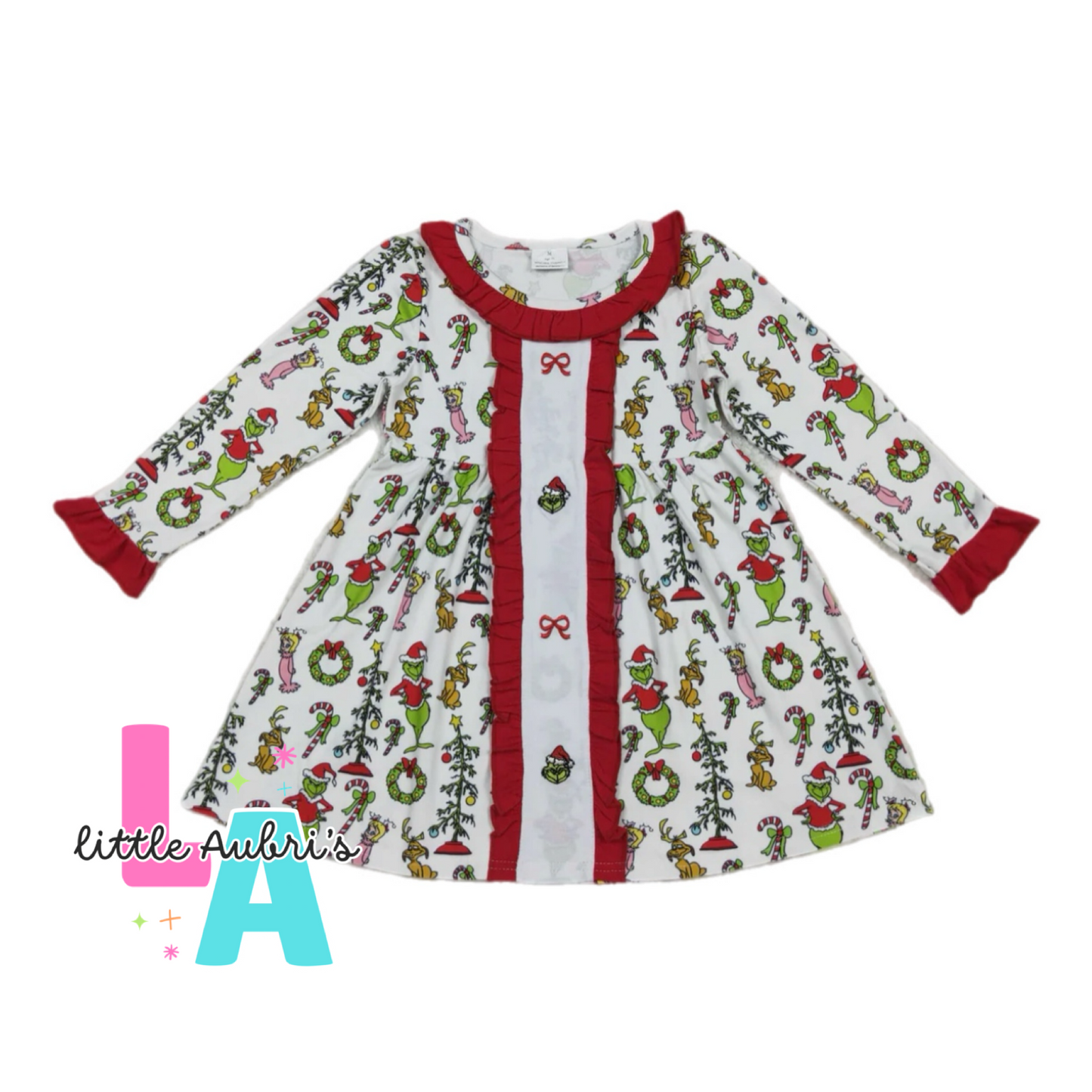 Embroidered Mean One Bow Dress ETA Late Nov