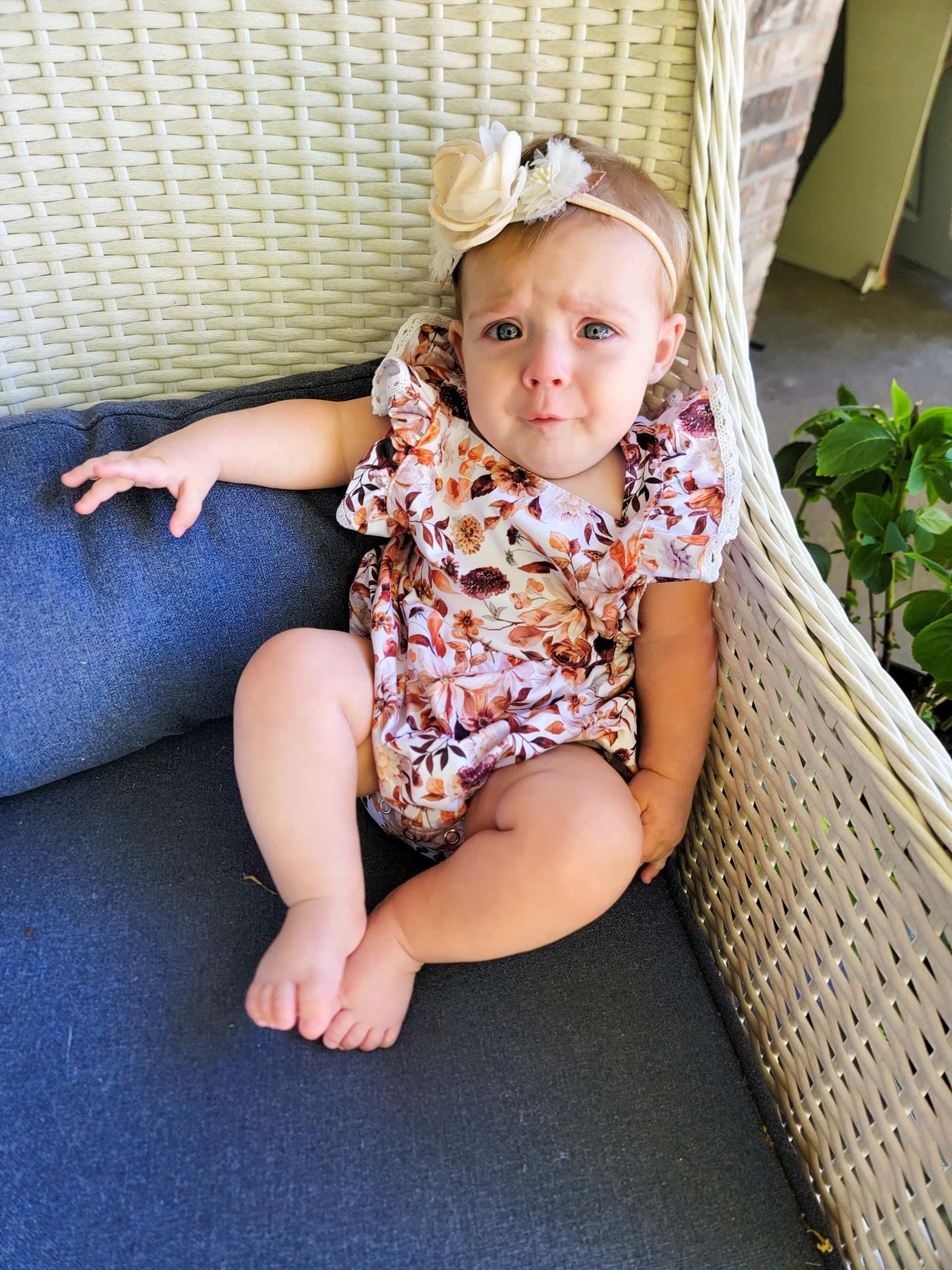 Floral Spice Lace Bubble Romper