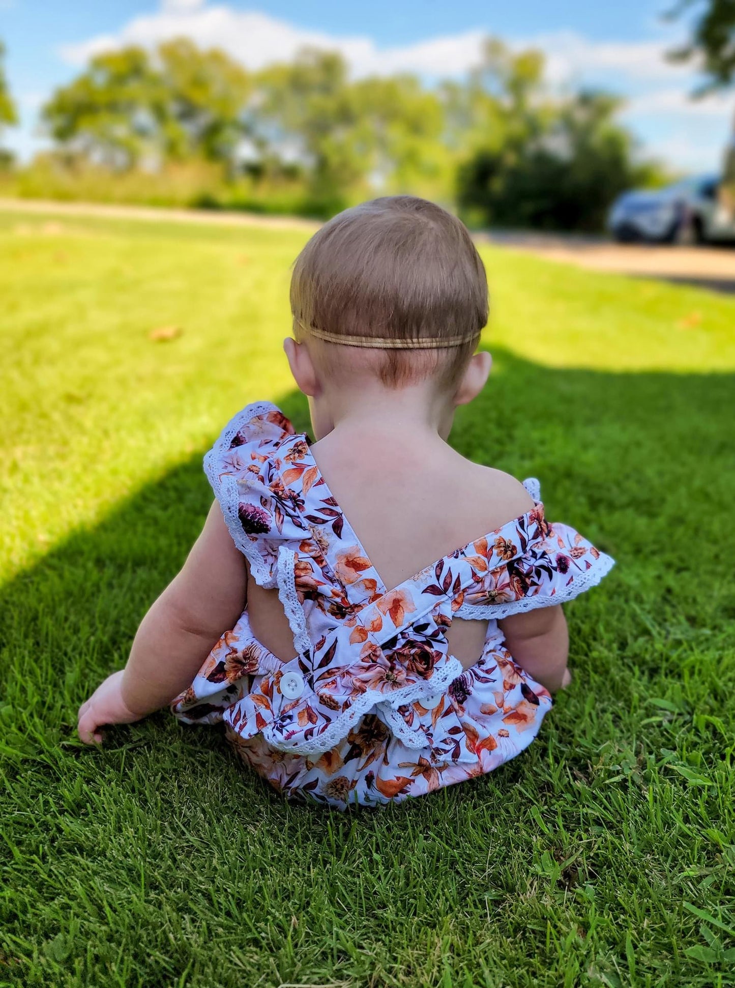 Floral Spice Lace Bubble Romper