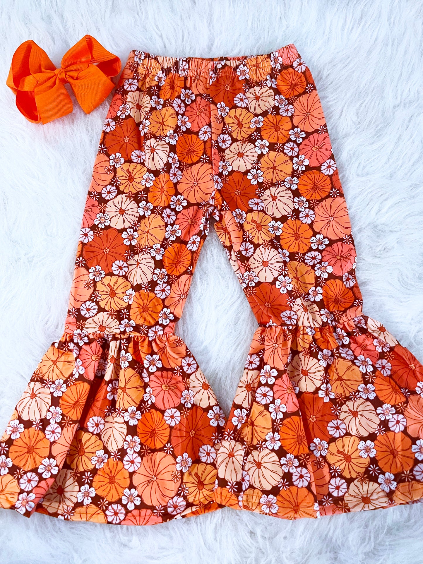 Boho Floral Pumpkins Bell Bottoms