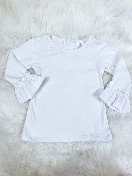 White Bell Sleeve Layering Shirt