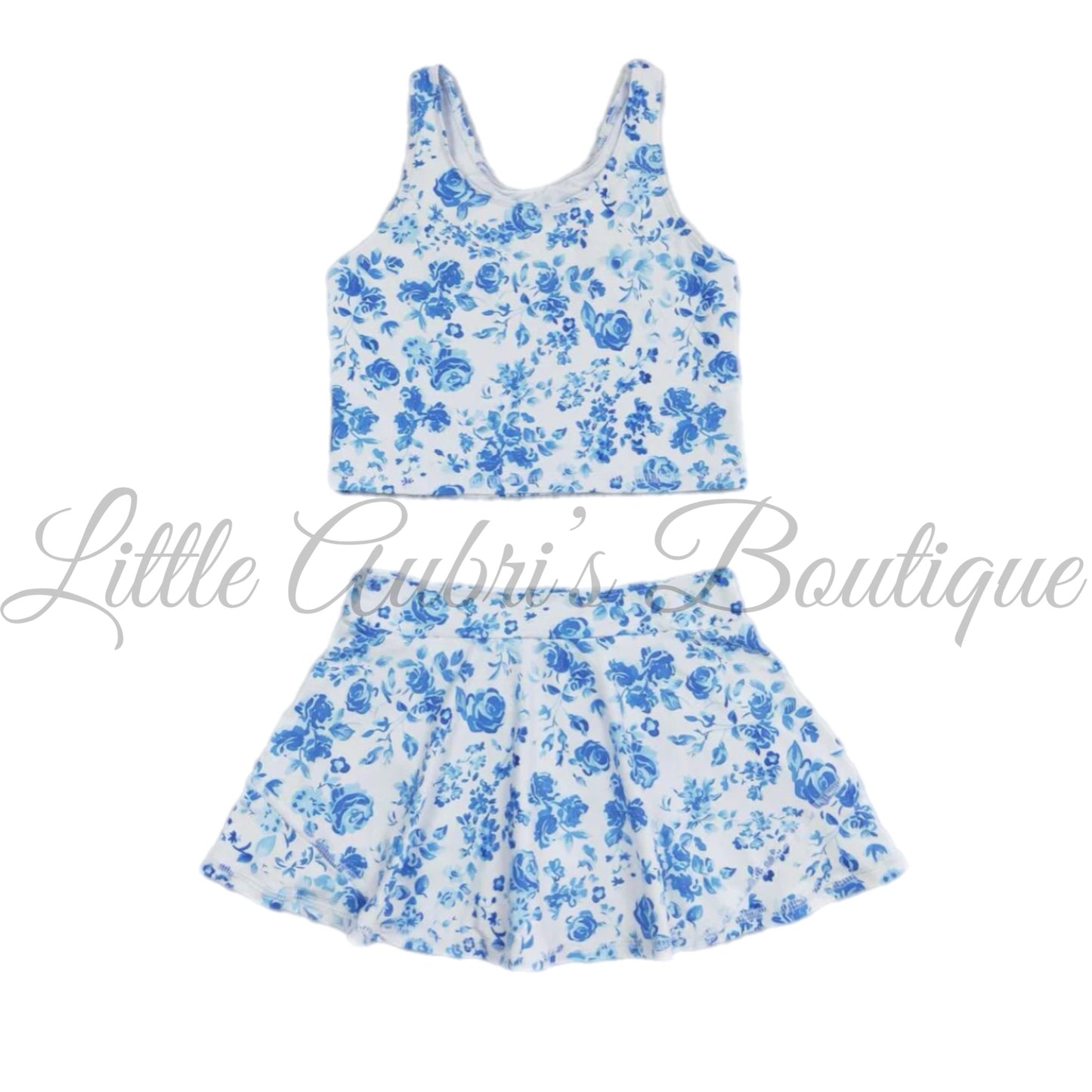 Blue Floral Athletic Skort Set ETA Late April