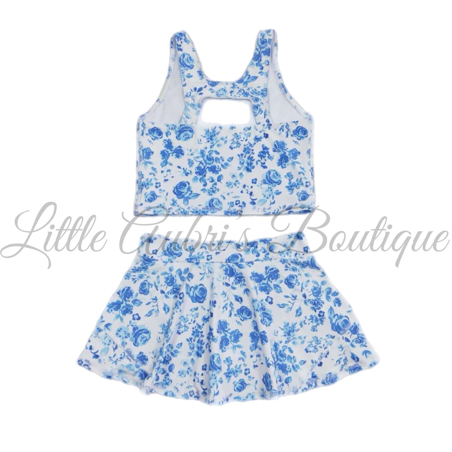 Blue Floral Athletic Skort Set ETA Late April