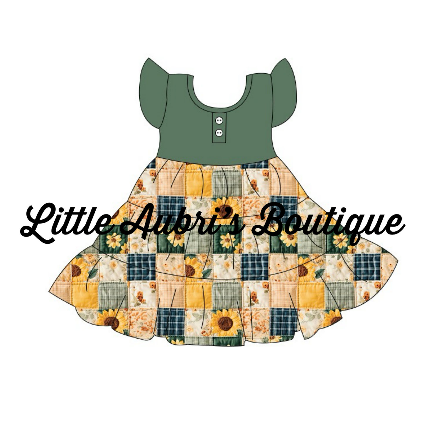 Sunflower Patchwork Triple Tiered Dress