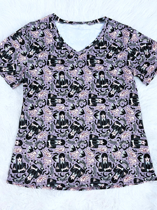 Adult Wednesday V Neck Tee