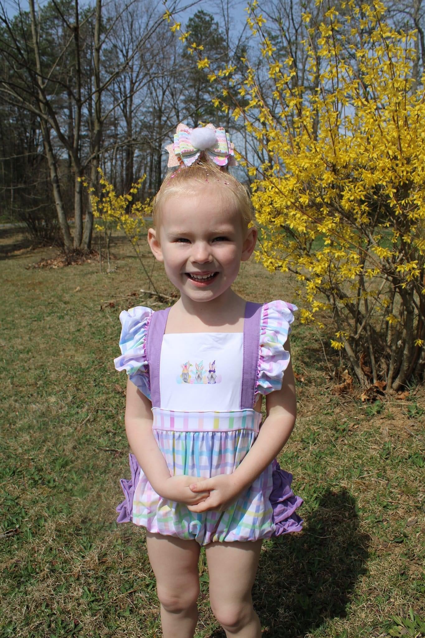 Plaid Gnomes Ruffle Romper