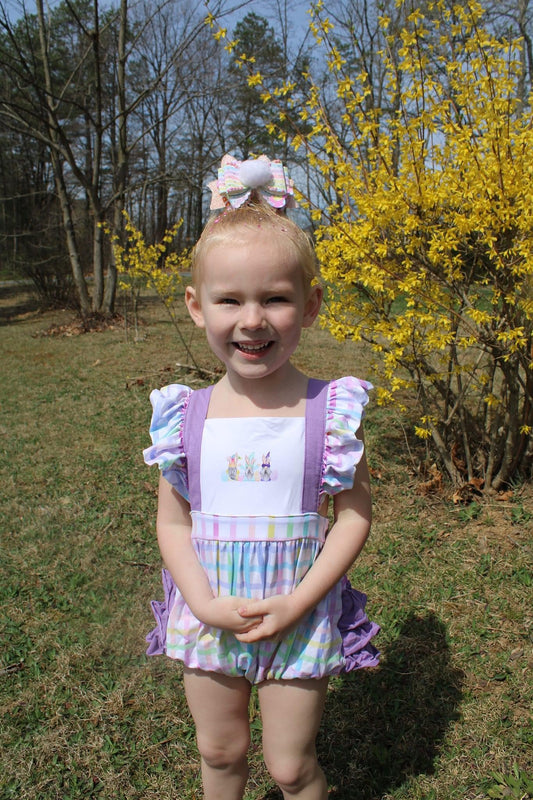 Plaid Gnomes Ruffle Romper